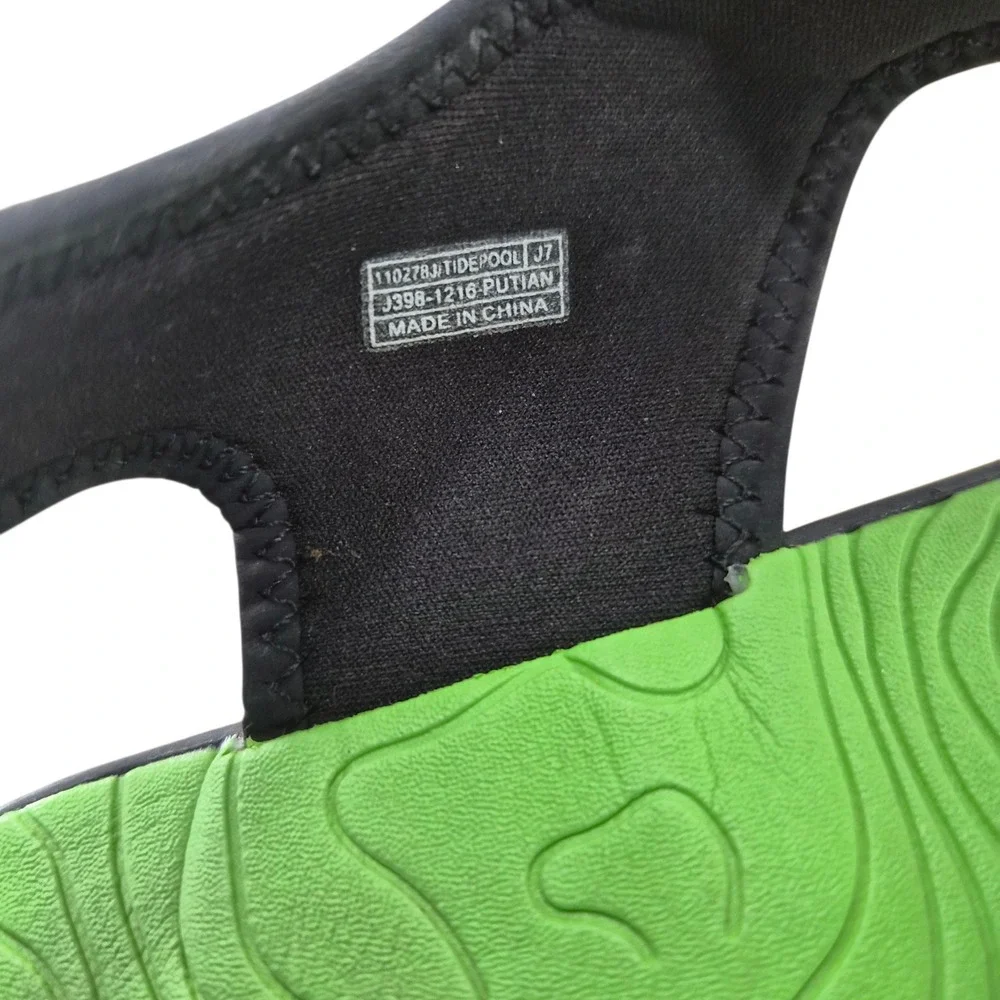 Teva Tidepool J7 Kids Sport Sandals Black Lime Green Geometric 110278J